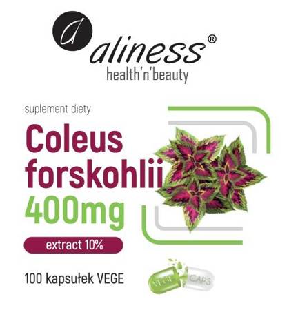 ALINESS Coleus forskohlii 10% 400mg (pokrzywa indyjska) x 100 Vege caps.